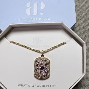 ✨NEW✨ Bomb Party Necklace “Dogtag” Gradient Amethyst CZ on Gold Plating